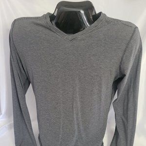 Luluemon Stripe Gray Long Sleeve Shirt (Size M)